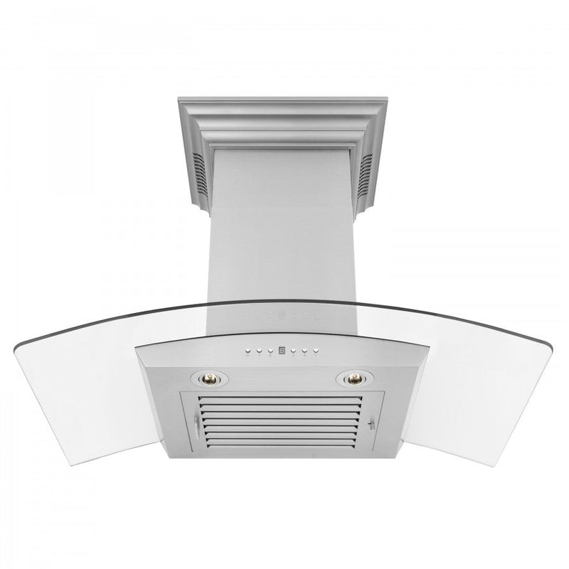 ZLINE 36 in. Stainless Steel Wall Range Hood with Built-in CrownSound® Bluetooth Speakers, KZCRN-BT-36