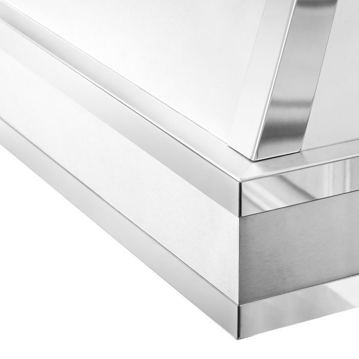 ZLINE 30 in. Designer Series Ducted Wall Mount Range Hood in DuraSnow® Stainless Steel with Mirror Accents, 655MR-30