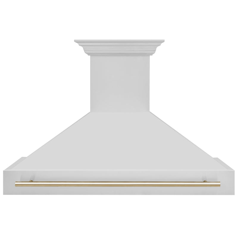 ZLINE 48 Inch Autograph Edition Stainless Steel Range Hood with Gold Handle, 8654STZ-48-G