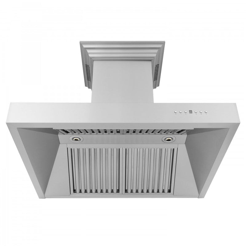 ZLINE 30 in. Stainless Steel Wall Range Hood with Built-in CrownSound® Bluetooth Speakers, 697CRN-BT-30