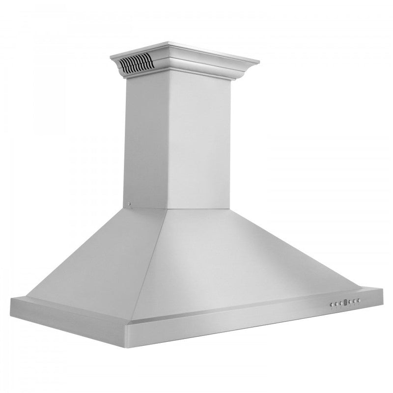 ZLINE 42 in. Stainless Steel Wall Range Hood with Built-in CrownSound® Bluetooth Speakers, KL2CRN-BT-42