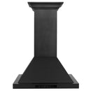 ZLINE 30 in. Convertible Vent Wall Mount Range Hood in Black Stainless Steel with Crown Molding, BSKBNCRN-30