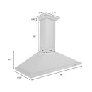 ZLINE 48 in. DuraSnow® Stainless Steel Wall Mount Range Hood, 8KBS-48