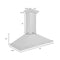 ZLINE 48 in. DuraSnow® Stainless Steel Wall Mount Range Hood, 8KBS-48