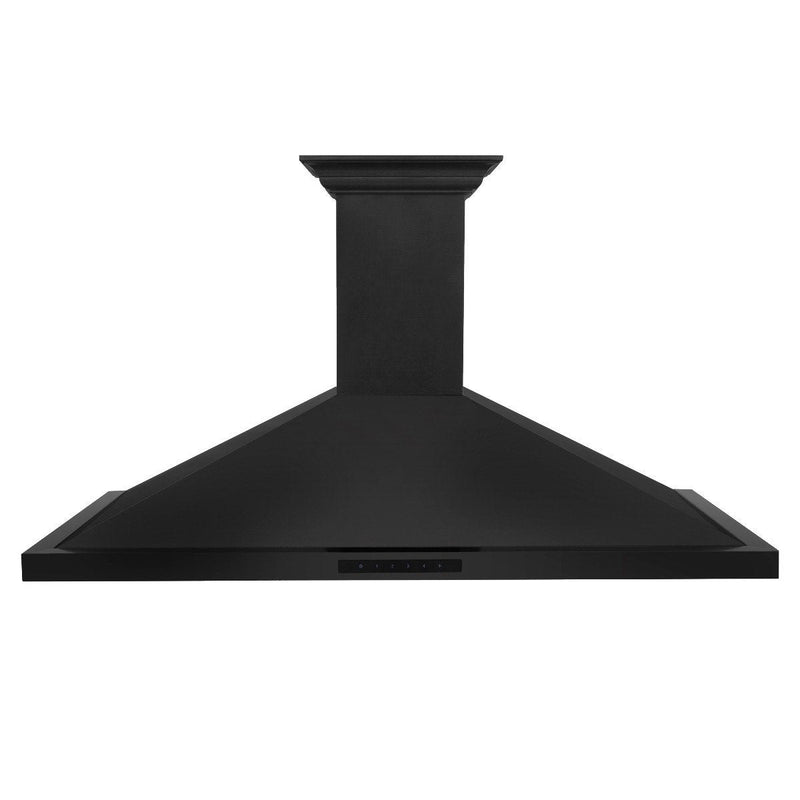 ZLINE 36 in. Black Stainless Steel Indoor Wall Range Hood with BlueTooth Crown Molding, BSKBNCRN-BT-36