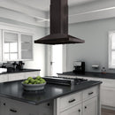 ZLINE 30" CrownSound Island Mount Range Hood in Black Stainless Steel with Built-in Speakers, BSGL2iNCRN-BT-30