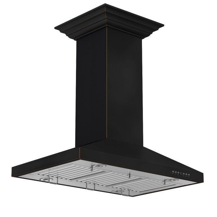 ZLINE 36 in. Designer Series Oil-Rubbed Bronze Island Range Hood, 8KL3iB-36