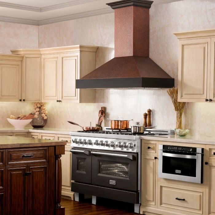 ZLINE 48 in. Hand-Hammered Copper Finish Wall Range Hood, 655-HBXXX-48