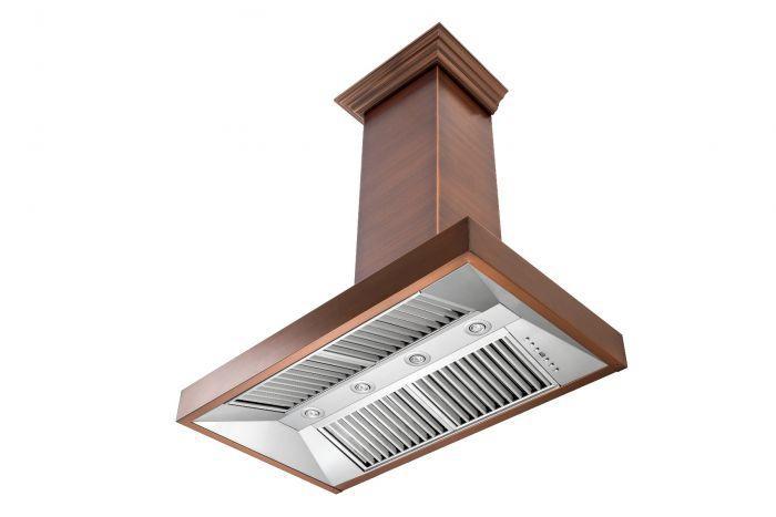 ZLINE 48 in. Copper Wall Range Hood with Crown Molding, 8667C-48