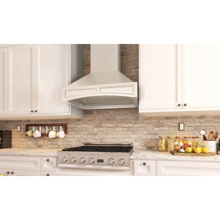 ZLINE 30 in. Designer Wooden Wall Mount Range Hood in Cottage White, 321TT-30