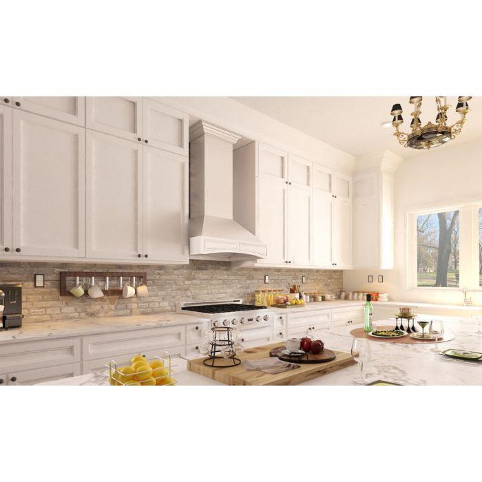 ZLINE 30 in. Designer Wooden Wall Mount Range Hood in Cottage White, 321TT-30