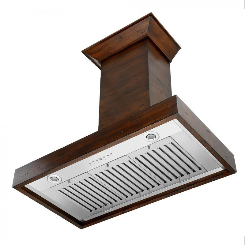 ZLINE 30 in. Designer Wooden Wall Mount Range Hood in Walnut, KBRR-30