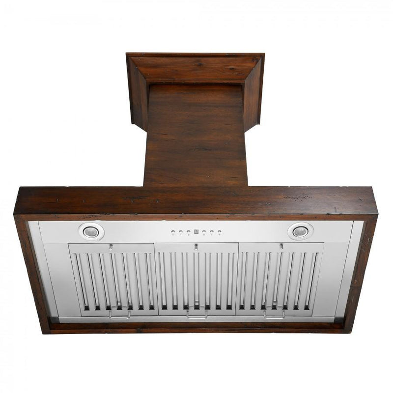 ZLINE 36 in. Designer Wooden Wall Mount Range Hood in Walnut, KBRR-36