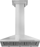 ZLINE 42 in. Convertible Vent Wall Mount Range Hood in Stainless Steel with Crown Molding, KL2CRN-42