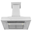 ZLINE 30 in. Designer Series Ducted Wall Mount Range Hood in DuraSnow® Stainless Steel with Mirror Accents, 655MR-30