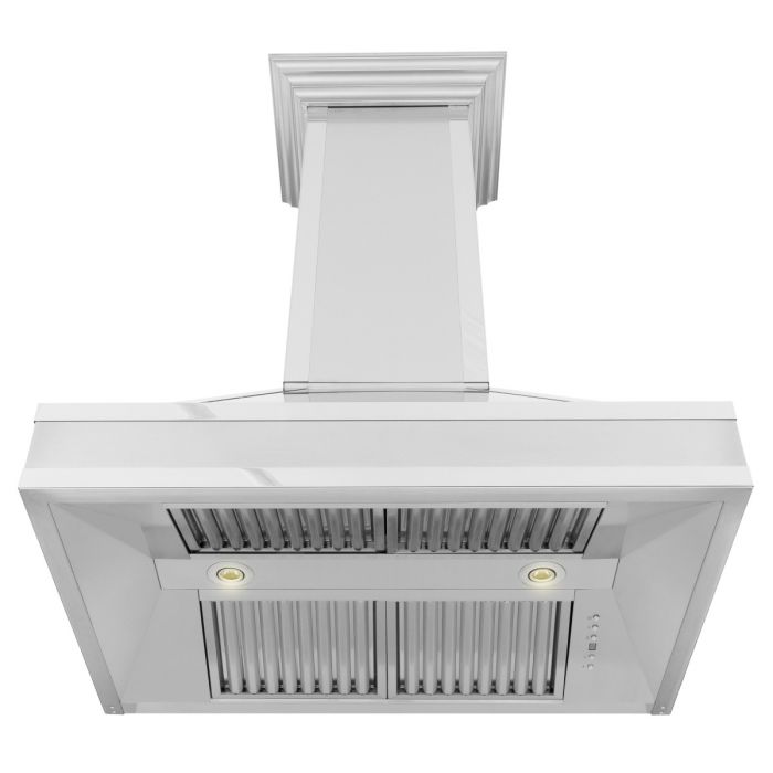 ZLINE 30 in. Designer Series Ducted Wall Mount Range Hood in DuraSnow® Stainless Steel with Mirror Accents, 655MR-30