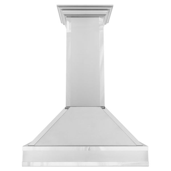 ZLINE 30 in. Designer Series Ducted Wall Mount Range Hood in DuraSnow® Stainless Steel with Mirror Accents, 655MR-30