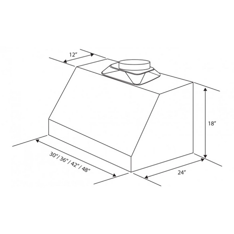 ZLINE 48 in. Under Cabinet Stainless Range Hood Heat Lamp 523-48