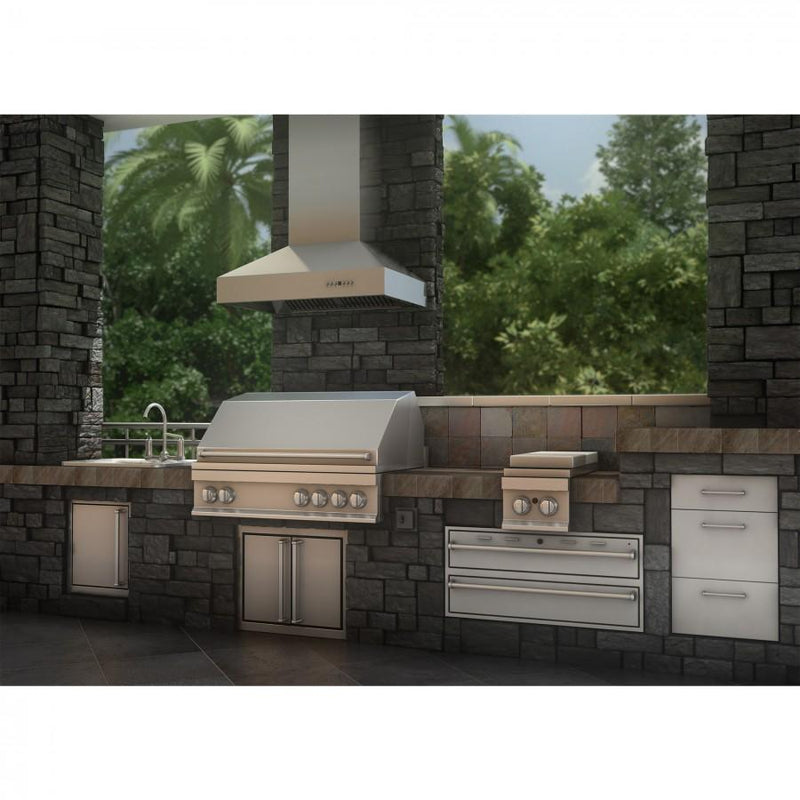 ZLINE 54 in. Ducted Wall Mount Range Hood in Outdoor Approved Stainless Steel, 697-304-54