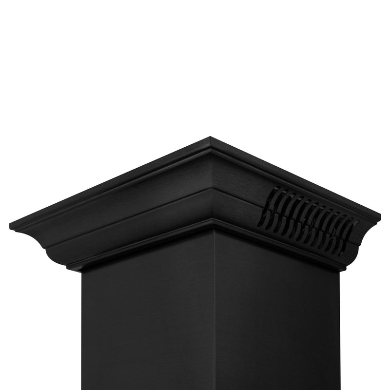 ZLINE 42" CrownSound Island Mount Range Hood in Black Stainless Steel with Built-in Speakers, BSGL2iNCRN-BT-42