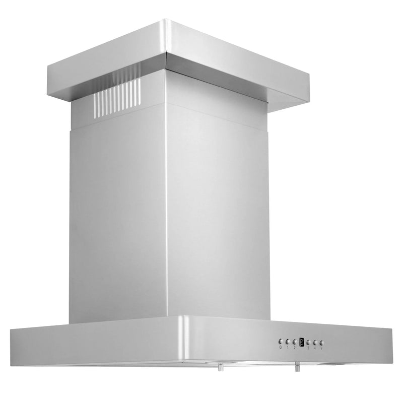 ZLINE 42 in. Convertible Vent Wall Mount Range Hood in Stainless Steel with Crown Molding, KECRN-42