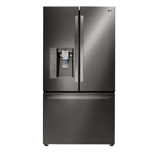 LG - 24.0 Cu. Ft. Counter Depth French Door Refrigerator - Black Stainless Steel