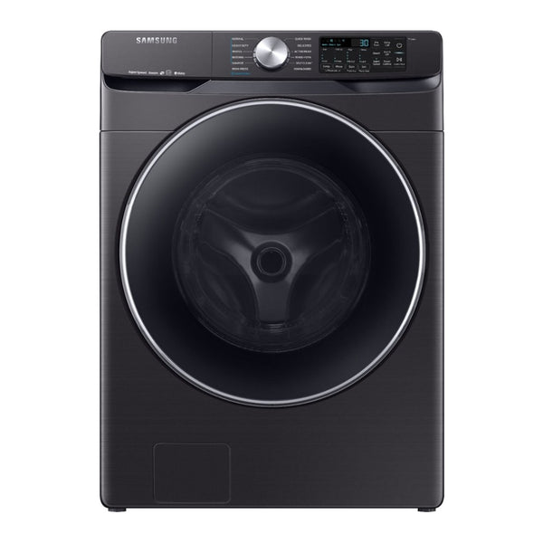 Samsung - 4.5 Cu. Ft. 12 Cycle Front Loading Smart Wi-Fi Washer with Steam - Black stainless steel