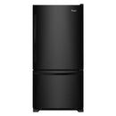 Whirlpool - 22 cu. ft. Bottom Freezer Refrigerator with SPILL GUARD Glass Shelves - Black - Appliances Club