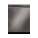 LG - 24" Top Control Smart Wi-Fi Enabled Dishwasher with QuadWash and Stainless Steel Tub - PrintProof Black Stainless Steel - Appliances Club