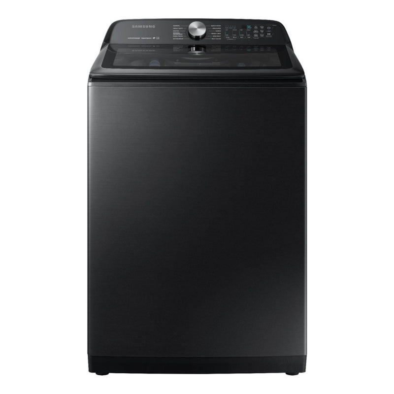 Samsung - 5.0 Cu. Ft. 12 Cycle Top Loading Washer - Fingerprint Resistant Black Stainless Steel - Appliances Club