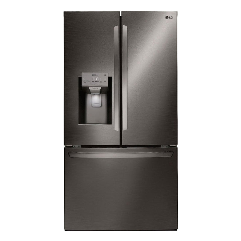 LG - 26.2 Cu. Ft. French Door Smart Wi-Fi Enabled Refrigerator PrintProof - Black stainless steel