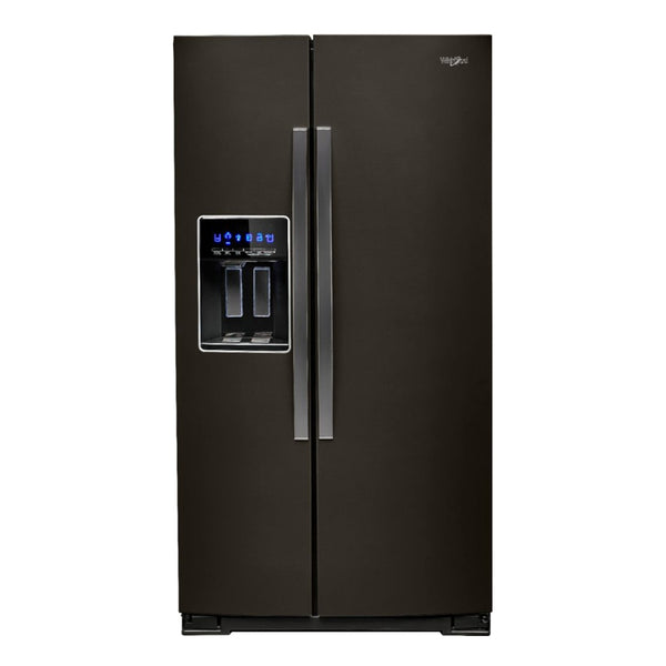 Whirlpool-28.4 Cu. Ft. Side by Side Refrigerator with Water and Ice Dispenser-Black stainless steel