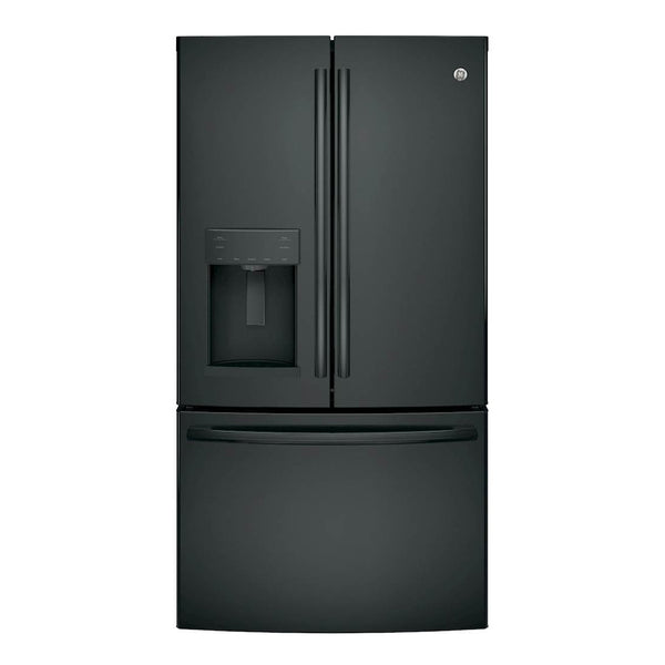 GE - 25.8 Cu. Ft. French Door Refrigerator - High gloss black