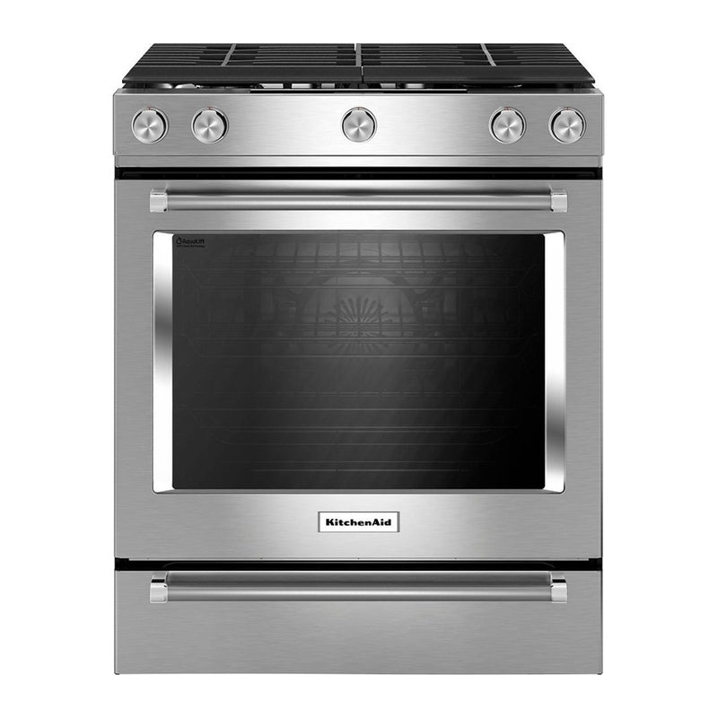 KitchenAid - 5.8 Cu. Ft. Self Cleaning Slide In Gas Convection Range - Stainless steel