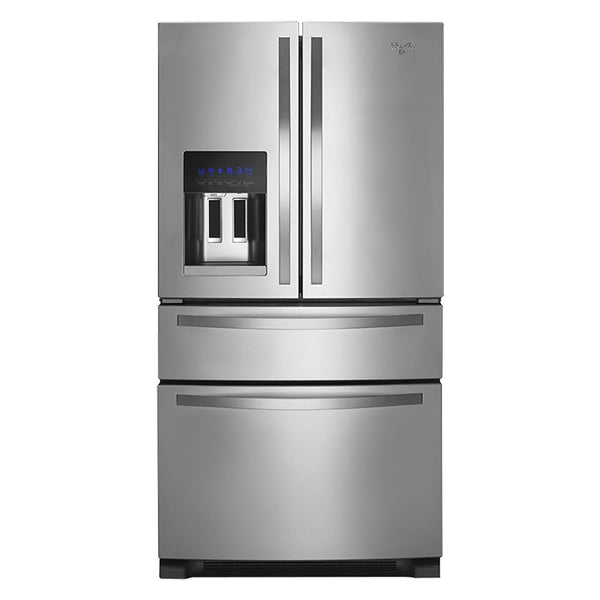 Whirlpool - 25 cu ft 4 Door French Door Refrigerator with Ice Maker-Monochromatic Stainless Steel