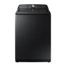 Samsung - 5 cu ft High Efficiency Top Load Washer - Fingerprint Resistant Black Stainless Steel