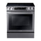Samsung - 5.8 cu. ft. Slide in Electric Range with Dual Convection - Black Stainless Steel