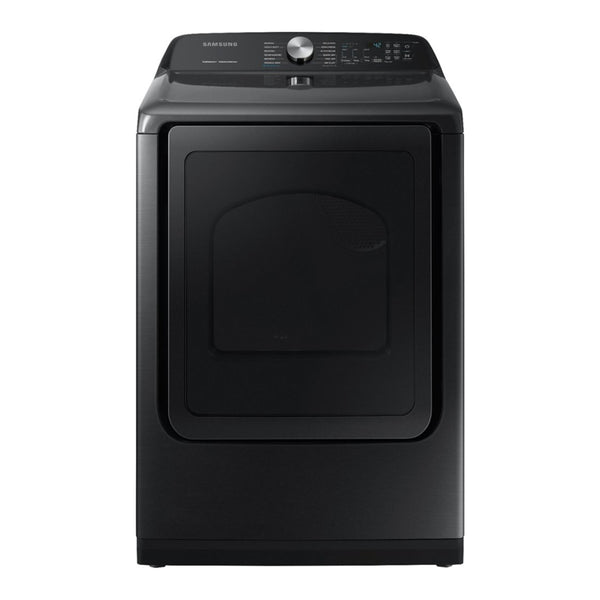 Samsung - 7.4 Cu. Ft. 12 Cycle Electric Dryer with Steam-Fingerprint Resistant Black Stainless Steel