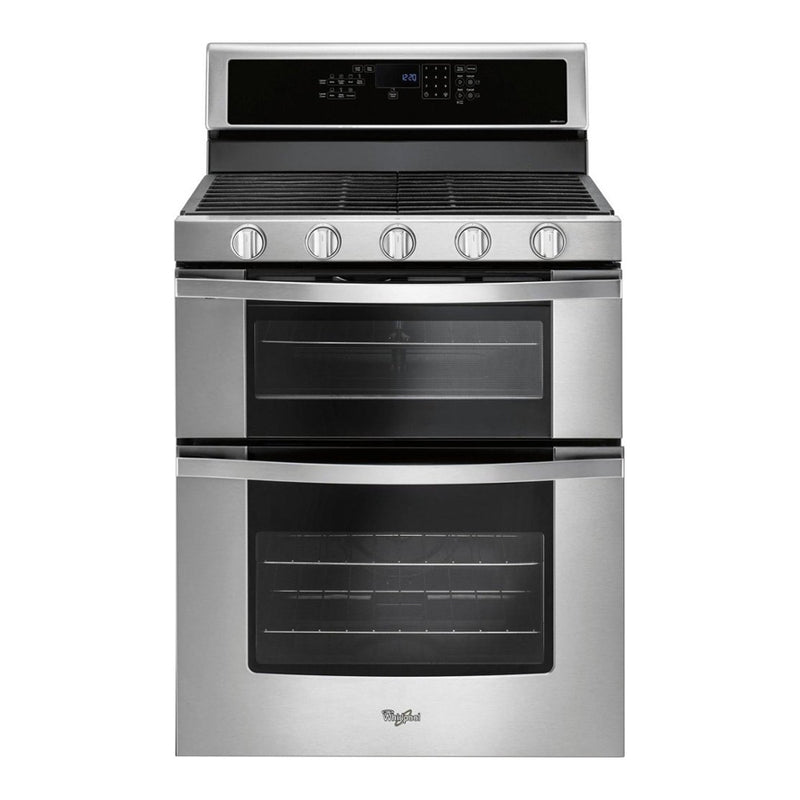 Whirlpool -6.0 Cu. Ft. Self Cleaning Freestanding Double Oven Gas Convection Range - Stainless steel