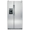 GE - 25.4 Cu. Ft. Frost Free Side by Side Refrigerator with Thru the Door Ice and Water - Stainless steel - Appliances Club