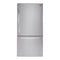 LG - 33" Wide Large Capacity Bottom Freezer Refrigerator - Stainless steel