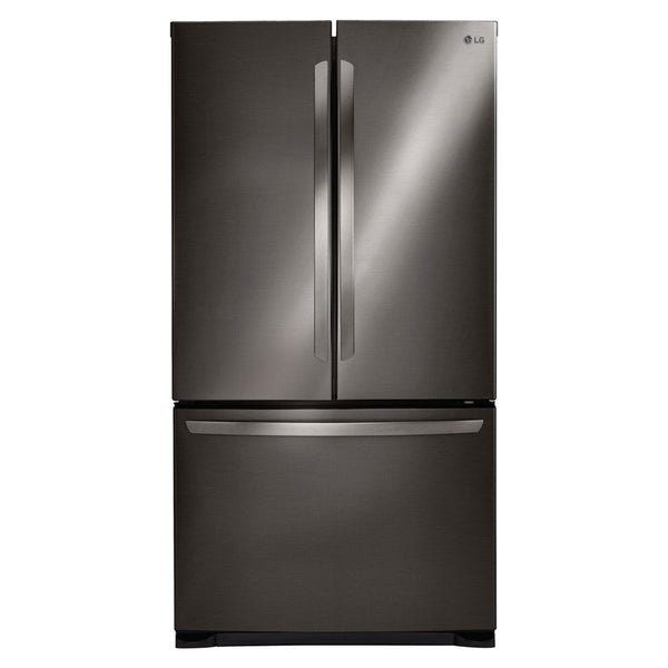 LG - 25.4 Cu. Ft. French Door Refrigerator - Black stainless steel - Appliances Club