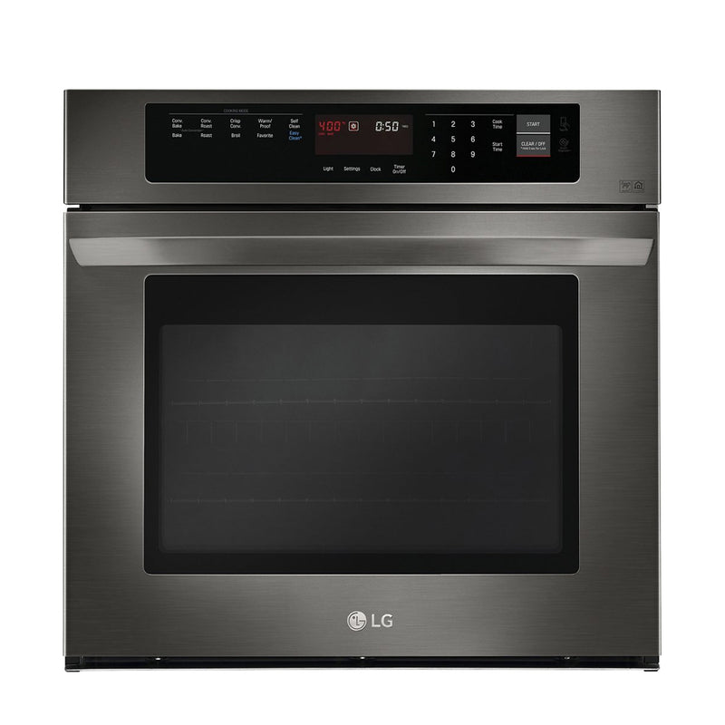 LG - 30" Built In Single Electric Convection Wall Oven - Black stainless steel - Appliances Club