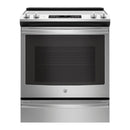 GE - 5.3 Cu. Ft. Slide In Electric Convection Range - Stainless steel