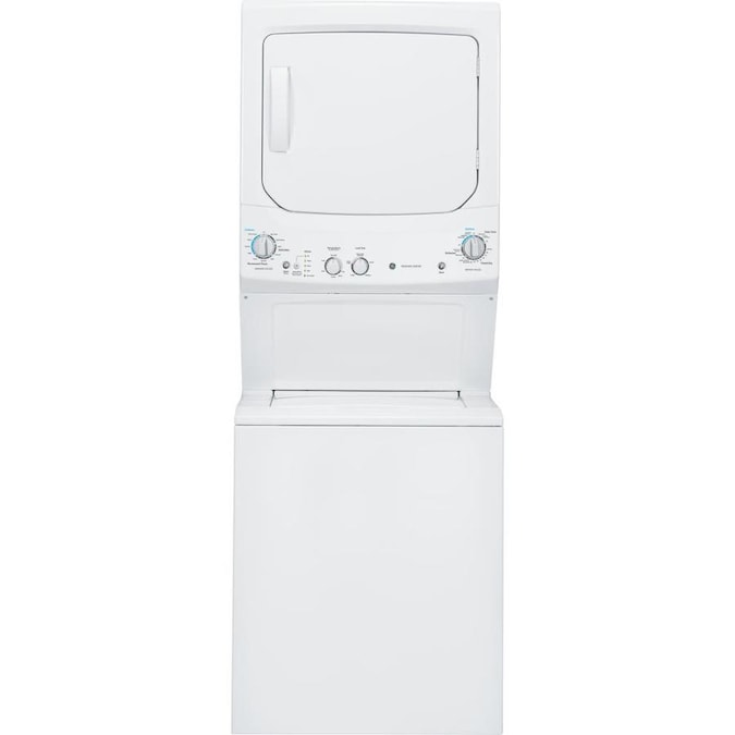 GE - Electric Stacked Laundry Center with 3.8-cu ft Washer and 5.9-cu ft Dryer - White