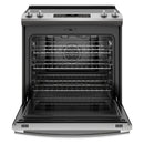 GE - 5.3 Cu. Ft. Slide In Electric Convection Range - Stainless steel
