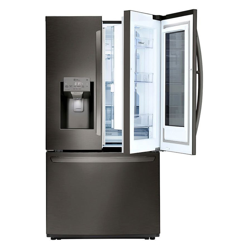 LG - 26 cu. ft. 3 Door Smart French Door Refrigerator with InstaView Door in Door - Black Stainless Steel - Appliances Club
