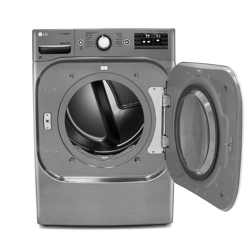 LG - 9.0 Cu. Ft. 14 Cycle Electric Dryer with Steam - Graphite Steel - Appliances Club
