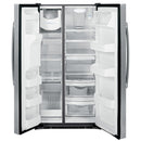 GE - 25.4 Cu. Ft. Frost Free Side by Side Refrigerator with Thru the Door Ice and Water - Stainless steel - Appliances Club