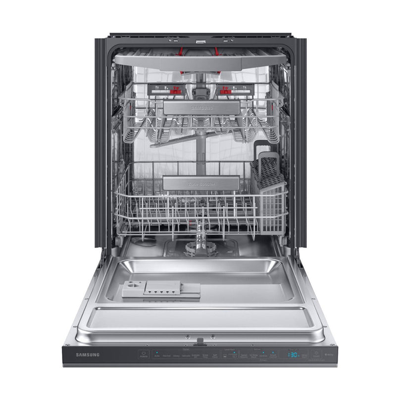 Samsung - Linear Wash 24" Top Control Built In Dishwasher with Stainless Steel Tub - Fingerprint Resistant Black Stainless Steel - Appliances Club